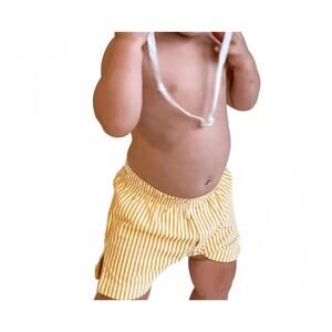 NEW MONTCE boy's mini swim trunk in canary stripe